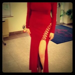 Red Prom Dress, Cut Outs
